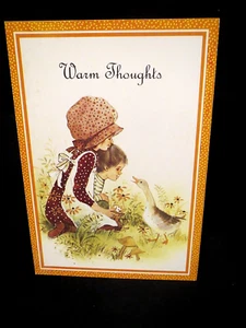 Vintage Young Girl-Bonnet-Young Boy-Get Well-Unused #2789 - Picture 1 of 4