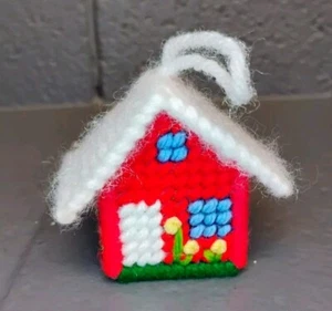 Crocheted Mini House Christmas Ornament - Picture 1 of 7