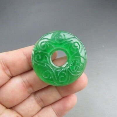 China,jade,manual Sculpture,natural Jadeite,jade,Peace Buckle,pendant N836 • 55$