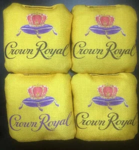 Juego de 4 bolsas Crown Royal amarillas para patio trasero Cornhole - Imagen 1 de 3