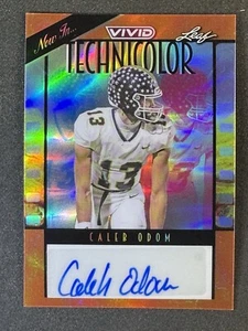 Caleb Odom 2024 Leaf Vivid Technicolor Org Prismatic Auto 3/3 Alabama Crimson - Picture 1 of 2