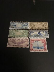 US Stamp Scott #C7-C12 5c-20c Air Mail Stamp C7&C10-MLH-C8,C9,C11C12.MNH-SCV $54