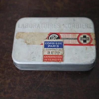 ancienne boite vide tole medicament medecine pharmacie LABORATOIRES CORBIERE - Photo 1/4