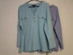 (2) Gloria Vanderbuilt blouses blue/purple size XXL - Picture 1 of 3