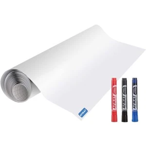 11ft White Board Sticker Dry Erase Wall Paper Roll No-Ghost Stain-Proof - Picture 1 of 7