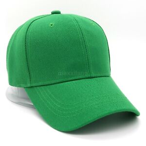 Plain Baseball Cap Strapback Adjustable Solid Blank Hat Polo Style Visor Caps