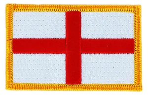 FLAG PATCH PATCHES ENGLAND ENGLISH ST GEORGES CROSS IRON ON EMBROIDERED SMALL - Picture 1 of 1