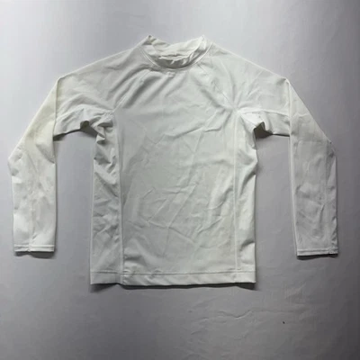 Camisa de natación Lands End protección contra erupciones niños grande blanca Foto 1 de 4