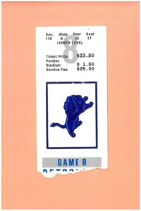 Houston Oilers @ Detroit Lions 11-26-1992 ticket stub Barry Sanders THANKSGIVING - Picture 1 of 2
