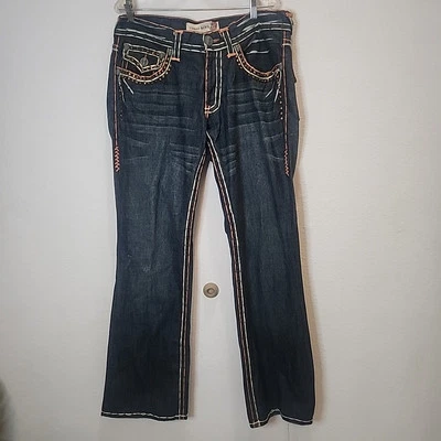 Laguna Beach Mens Jeans Size 36x35  Blue Denim Skulls Made in USA - Image 1 of 4