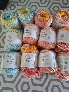 Job Lot 1200g Assorted Yarn Chunky Athena Jewels 2 X Colour Mixes - Picture 1 of 7
