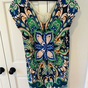 Maeve (Anthropologie) shift dress folksong bird abstract boho print large - Picture 1 of 8