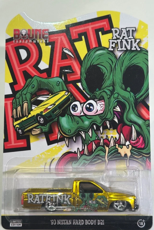 HOT WHEELS, CARROCERÍA DURA NISSAN '93 D21 BOUNE CUSTOMWORKS RAT FINK 7 0F 10 Foto 1 de 4