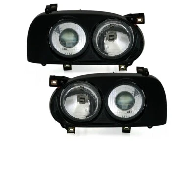 set headlights for VW GOLF 3 LENS DOUBLE headlight assembly black VP1651 - Image 1 of 4