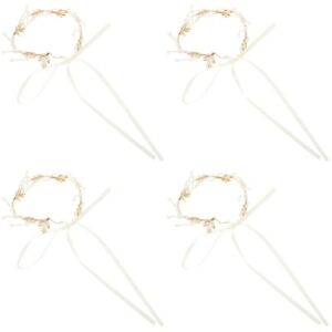  4 Count Schleife Braut Blumen Haarband Haarschmuck Für Die Stoff