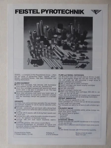 4/1987 PUB FEISTEL PYROTECHNIK GOLLHEIM PYROTECHNICS ARTIFICE ORIGINAL AD - Imagen 1 de 1