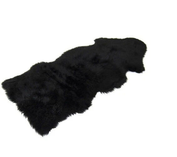 BONZ 1.5 Negro Lujoso Lana Larga Piel de Oveja 60cmX130cm Hecho en Nueva Zelanda Foto 1 de 4