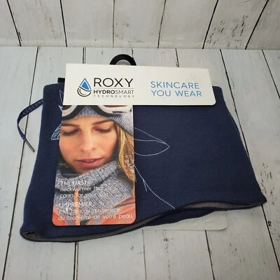 Roxy Hydrosmart Winter Neck Gaiter Warmer Collar Blue Floral knit One Size NEW Foto 1 de 4