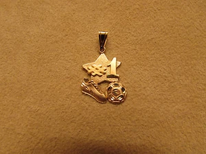14kt Yellow Gold #1 Soccer Charm By Michael Anthony - Picture 1 of 3