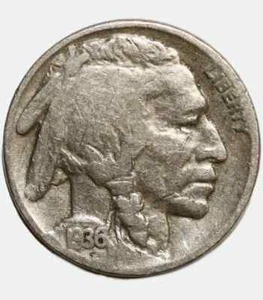 1936 US USA Philadelphia 5 Cents coin, VG – “Buffalo Nickel” - Picture 1 of 3