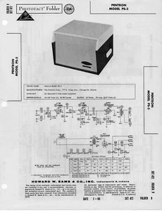 1960 PENTRON PS-5 AMPLIFIER SERVICE MANUAL PHOTOFACT SCHEMATIC REPAIR FIX AMP - Picture 1 of 1