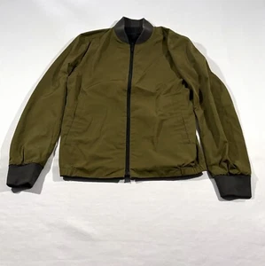 Chaqueta Theory Para Hombre Negra Verde Cremallera Amir Bomber REVERSIBLE Primavera Tafetán Talla S - Imagen 1 de 12