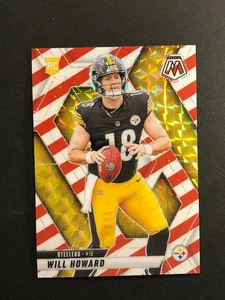2025 Mosaic Will Howard RC #318 Red & White Stripe Prizm Steelers Rookie - Picture 1 of 2