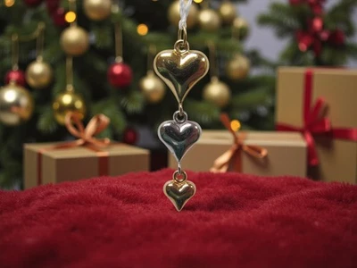 14 Kt. Colgante corazón oro tricolor tamaño 1-3/8 pulgadas (0,66 g) SOLO COLGANTE Foto 1 de 4