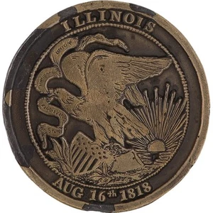 Seal State Illinois Il Lincoln Chicago Illini University 70 Vintage Belt Buckle - Picture 1 of 6