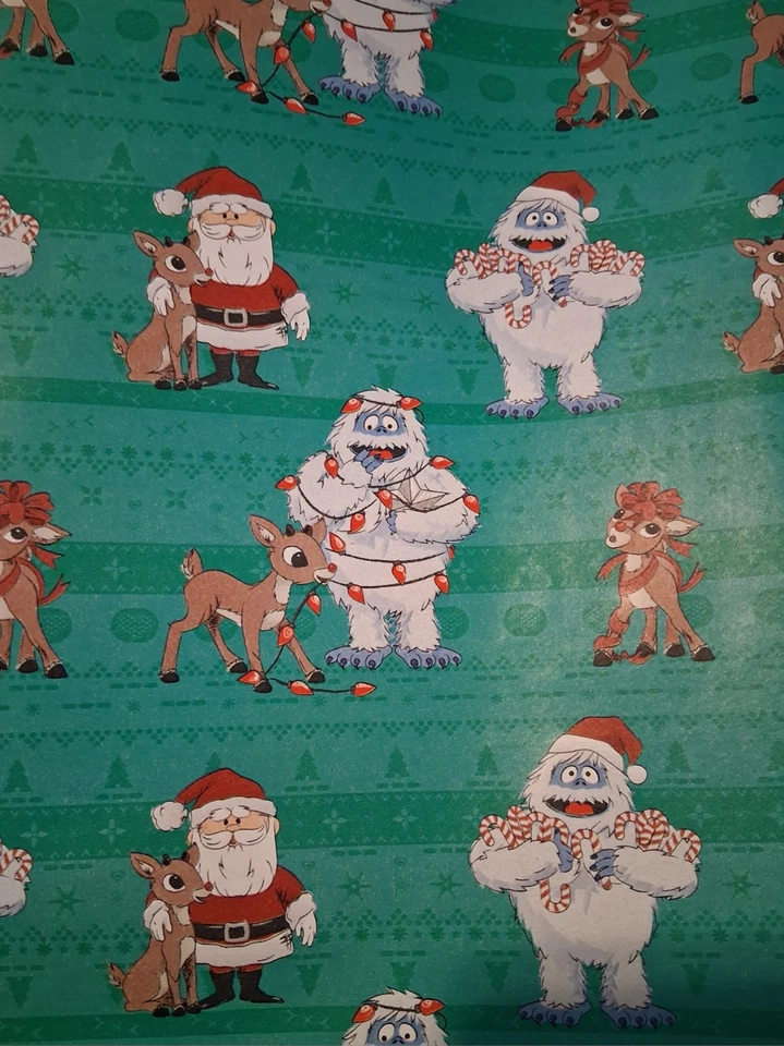 Papel de envolver Navidad Rudolph reno nariz roja 25 pies cuadrados envío un día  Foto 1 de 2