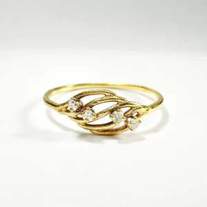 Vintage 18k gold diamond ring - Picture 1 of 10