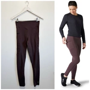 SMARTWOOL Merino Sport Moto Leggings Women’s Small Dark Sparrow S Purple - Picture 1 of 13