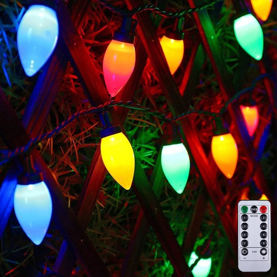 50LED Multi Coloured Strawberry Fairy Lights Christmas Tree Outdoor Party Decor