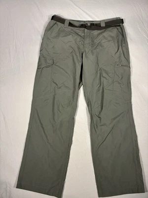 Columbia Hombres Pantalones Verde Oliva Carga Cinturón Nailon Senderismo Camping Aire Libre 36x30 Foto 1 de 4