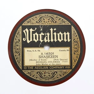 MICHAEL COLEMAN (Irish Fiddle) "Shaskeen / Hornpipe" 1921 VOCALION 14201 [78] - Bild 1 von 2