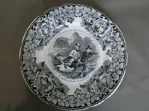 Belle ancienne assiette de Sarreguemines sur le thème de la chasse - Imagen 1 de 1