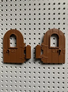 Lego Castle Door 1x4x6 Round Top Window Keyhole with Shutter Holder 2 sets - Picture 1 of 6