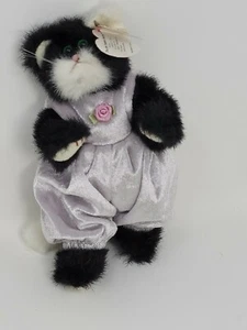 TY 1993 ""Purrcy"" Attic Treasures Collection Nuevo con etiquetas 9" felpa articulada gato en mono - Imagen 1 de 9