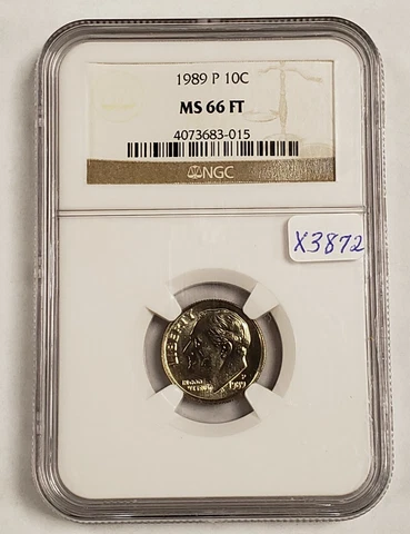 1989 10c Roosevelt Dime - NGC MS 66 FT - Full Torch - SKU-X3872 Cover