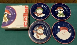 4 Vtg 2000 THE CELLAR Christmas Twilight Salad Plates 8.25” Dia by Laurie Gates - Picture 1 of 11