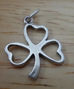 18x22mm Cut out Shamrock Clover St Patrick's Day Sterling Silver Charm - Picture 1 of 2