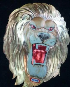 Vintage Kraft Foods Circus Lion Wonderflex Advertising Sign Bright Foil Colors - Picture 1 of 6