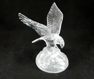 Vintage Cristal D'Arques France Clear Lead Crystal Glass Eagle w/ Fish in Talons - Picture 1 of 8