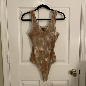 Wild Fable Women Sleeveless Body Suit Earth Tone Tye Dye Size Medium Sleeveless - Picture 1 of 11