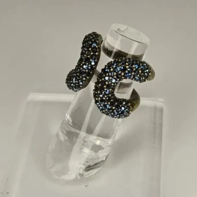 ANILLO DE ÓXIDO DE LATÓN GILES & BROTHER CORTINA CON PEDRERÍA AZUL TALLA 5 RETIRADO Foto 1 de 4