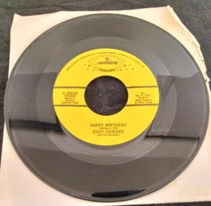 EDDY HOWARD - HAPPY BIRTHDAY / ANNIVERSARY WALTZ 1957 MERCURY 7" RECORD SINGLE - Picture 1 of 4