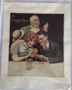 Vintage Norman Rockwell An "Orange Crush" Soda Advertising Print 11 X 14 B51 - Picture 1 of 2