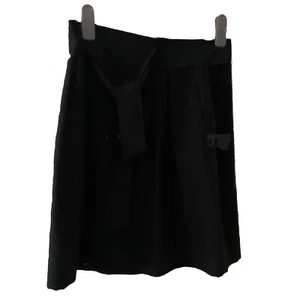 New Without Tags H&M Black Tie Waist Smart Formal Work Black Skirt Size 8 - Picture 1 of 3