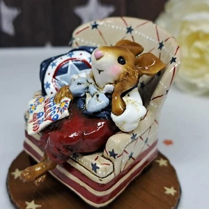 Wee Forest Folk CM-3s - Nathan's Armchair Reflections, Independence Day Figurine - Picture 1 of 6