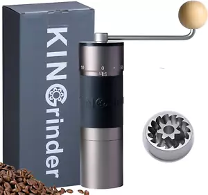 Kingrinder K6 Macinacaffè Manuale Manuale con Manico Dritto per Pressa Francese, - Foto 1 di 10